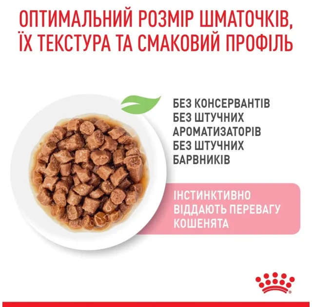 Вологий корм Royal Canin Kitten Sterilised для стерилізованих кошенят, шматочки в соусі, 85 г