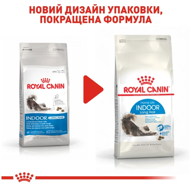 Сухий корм Royal Canin Indoor Long Hair для довгошерстих кішок постійно живуть у приміщенні, 2 кг