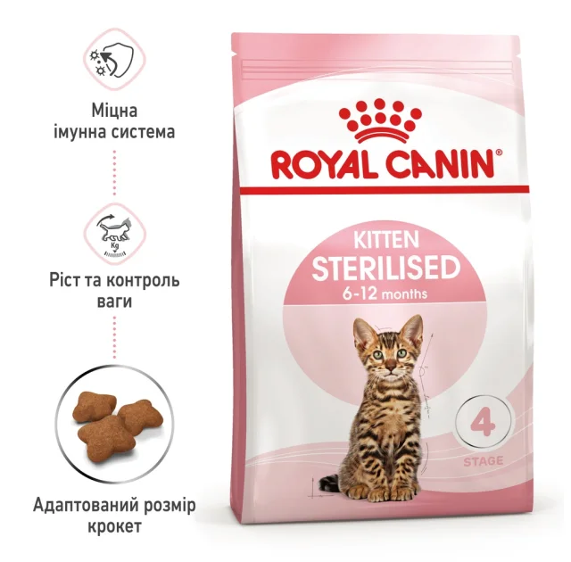 Сухий корм Royal Canin Kitten Sterilised для стерилізованих кошенят до 12 місяців, 400 г