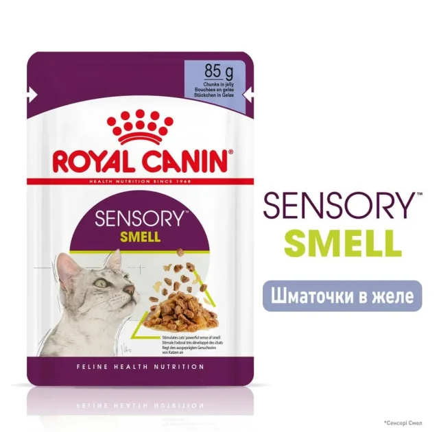 Вологий корм Royal Canin Sensory Smell Jelly для котів вибагливих до аромату, шматочки в желе, 85 г