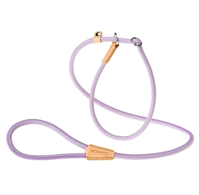 Поводок с ошейником из эко-кожи Ferplast Derby GC10/160 Purple для собак, 10 мм, 160 см