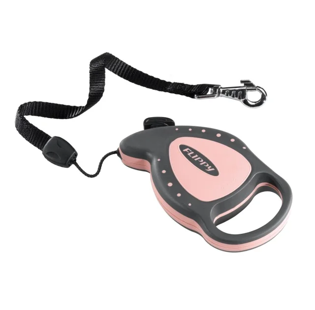 Поводок-рулетка для собак до 8 кг Ferplast Flippy Deluxe Mini Pink зі шнуром, рожевий, 3 м