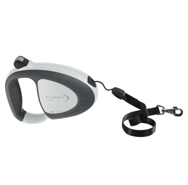 Поводок-рулетка для собак до 12 кг Ferplast Flippy Tech Cord S Grey зі шнуром, 3 м