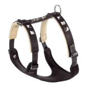 Шкіряна шлейки з металевими аплікаціями, чорна Giotto Luxor P Small Harness для собак