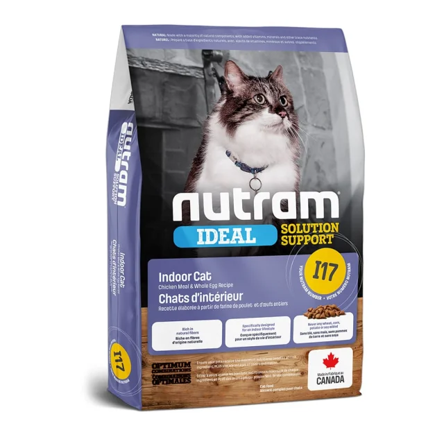 Сухий корм I17 Nutram Ideal Solution Support Indoor Cat для котів домашнього утримання, холістік, 20 кг