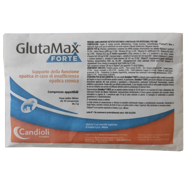 Таблетки Candioli GlutaMax Forte для підтримки функцій печінки для собак, 10 таблеток