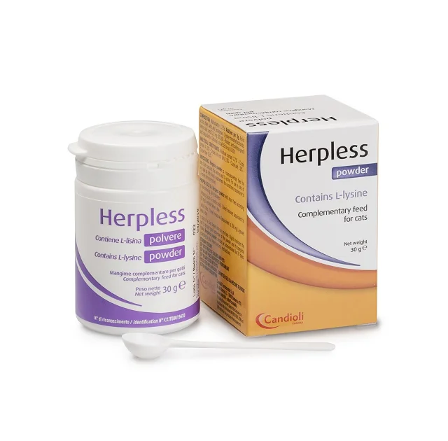 Порошок Candioli Herpless Powder для лікування герпесвірусних інфекцій у котів будь-якого віку, 30 г