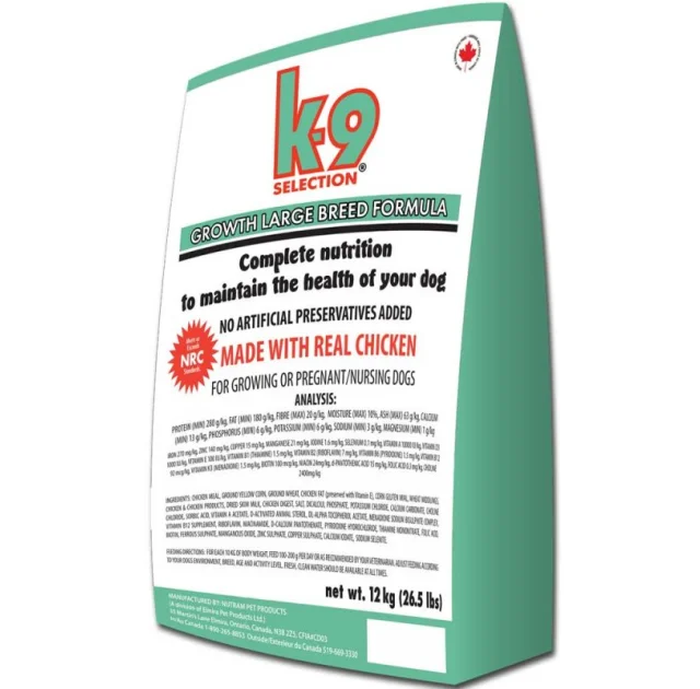 Сухий корм K9 Selection Growth Large Breed Formula для цуценят великих порід, 20 кг