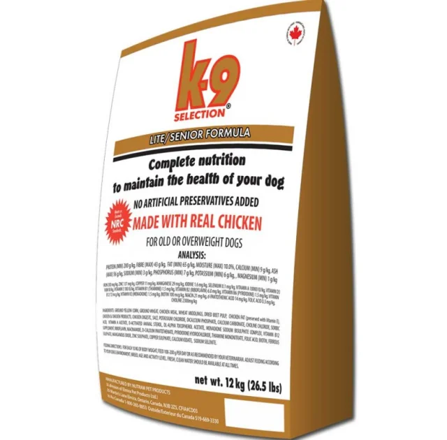 Сухий корм K9 Selection Lite / Senior Formula для літніх і малоактивних собак, 12 кг