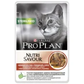 Вологий корм Purina Pro Plan Cat Nutrisavour Sterilised для стерилізованих котів, з яловичиною, 85 г