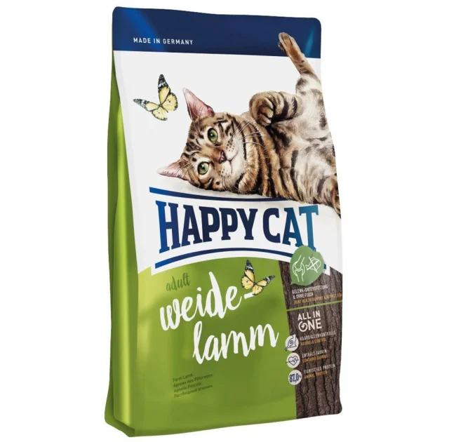 Сухий корм Happy Cat Supreme Adult Weide-Lamm для дорослих котів від 12 місяців, з ягням, 4 кг