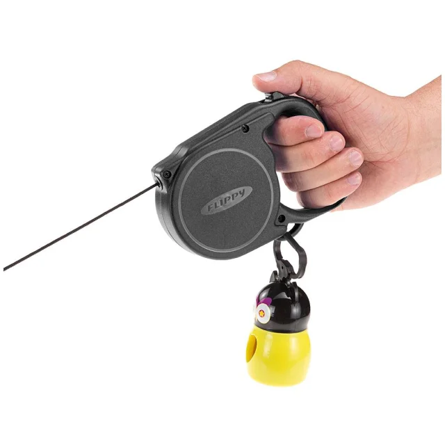 Автоматичний поводок-рулетка для собак до 12 кг Ferplast Flippy Regular Small Black, чорний, 5 м