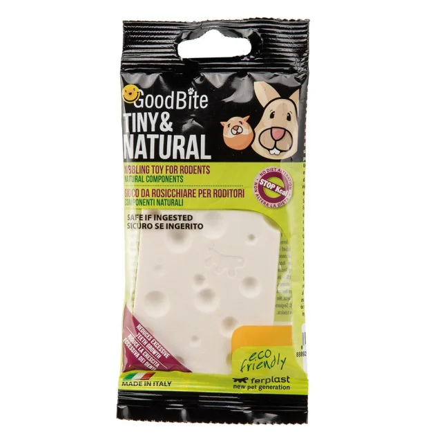 Жевательная игрушка Ferplast Goodb Tin & Nat Bag Cheese для грызунов в форме сыра