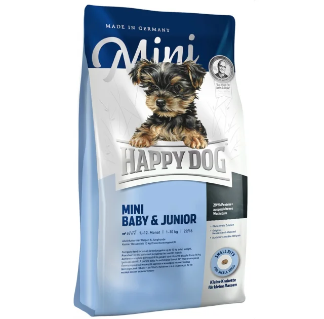 Сухий корм Happy Dog Mini Baby & Junior для цуценят дрібних порід, від 4 до 12 тижнів, зі смаком птиці, 300 г