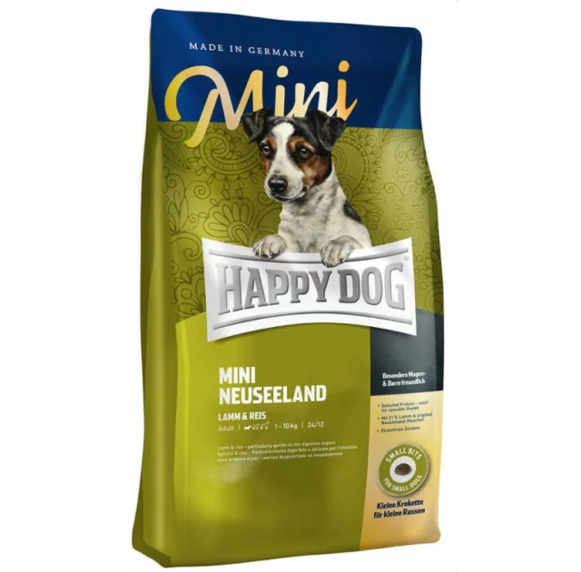 Сухой корм Happy Dog Mini Neuseeland для взрослых собак с чувствительным пищеварением, с ягненком, 4 кг