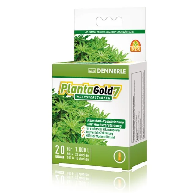 Стимулятор роста Dennerle PlantaGold 7 для всех аквариумных растений в капсулах, 20 шт.