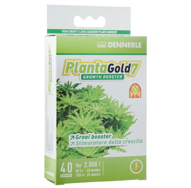 Стимулятор росту Dennerle PlantaGold 7 для всіх акваріумних рослин в капсулах, 40 шт.