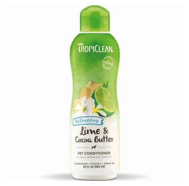 Кондиціонер TropiClean Lime & Cocoa для зволоженою шкіри і зниження линьки для собак і котів, 592 мл