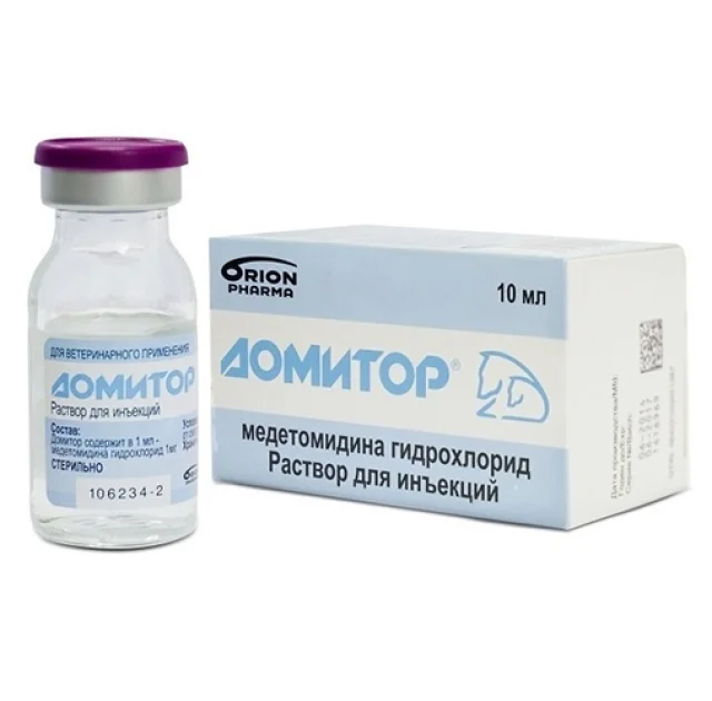 Розчин для ін'єкцій Orion Pharma Domitor 1 мг / мл при хірургічних операціях для собак і кішок, 10 мл