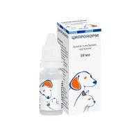 Краплі BioTestLab Ціпронорм при інфекційно-запальних захворюваннях очей і вух для собак і котів, 10 мл