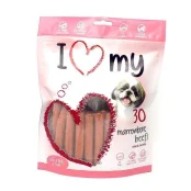 М'ясні ласощі I Love My Dog рулетики для цуценят і собак, зі смаком яловичини 600 г, 30 шт