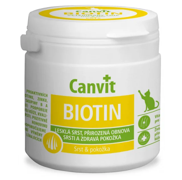 Вітамінна добавка Canvit Biotin for Cats для зміцнення імунної системи для кішок, 100 г