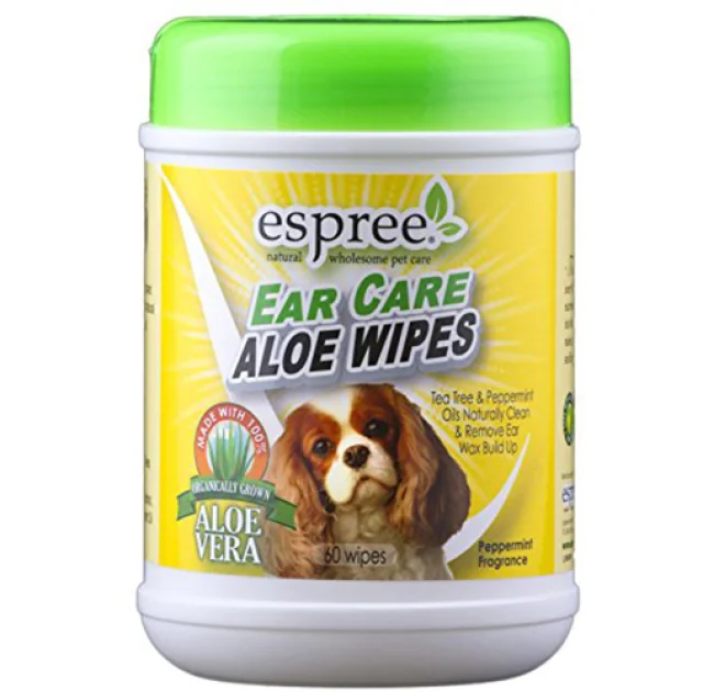 Салфетки Espree Aloe Ear Care Pet Wipes для удаления ушной серы и неприятных запахов для собак, 60 шт