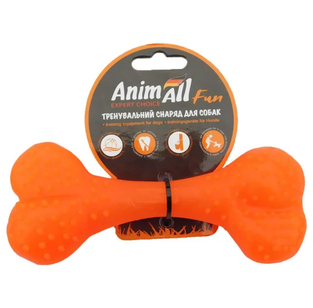 Игрушка AnimAll Fun кость, оранжевая, 15 см
