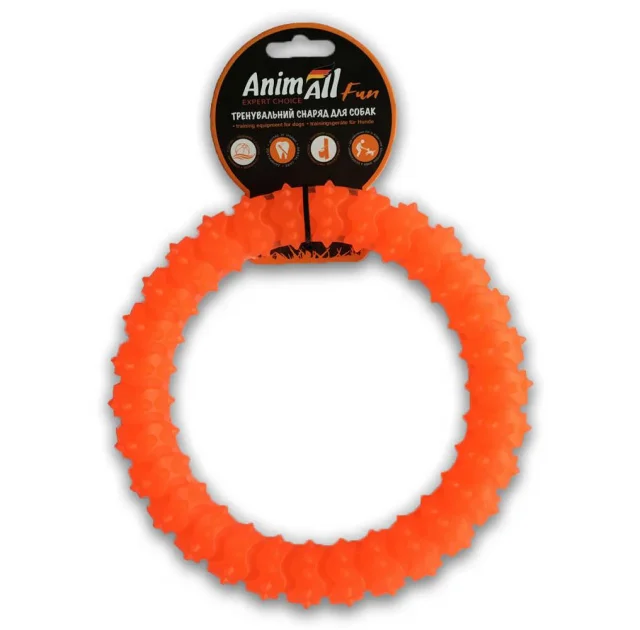 Игрушка AnimAll Fun кольцо с шипами, оранжевое, 20 см