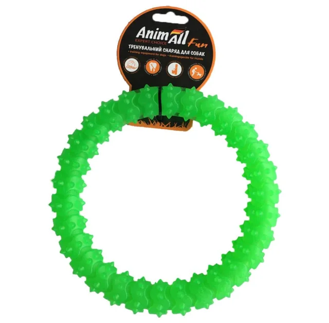Игрушка AnimAll Fun кольцо с шипами, зеленый, 20 см