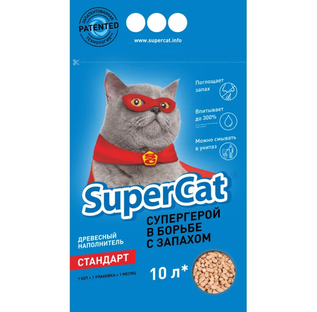 Наполнитель для туалета Super Cat Стандарт 3 кг, синий