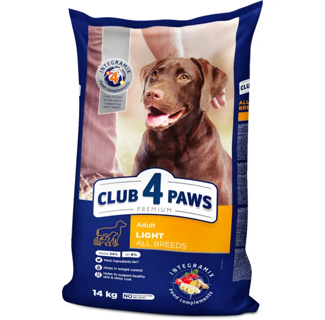 Сухий корм Клуб 4 Лапи Adult Light All Breeds Premium Контроль ваги для дорослих собак від 1 року, 14 кг
