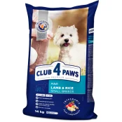 Сухой корм Клуб 4 Лапы Adult Small Breeds Premium для взрослых собак малых пород, с ягнёнком и рисом, 14 кг