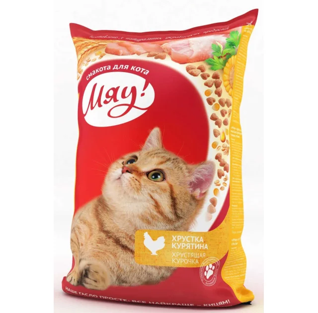 Сухий корм Мяу з куркою для котів, 14 кг