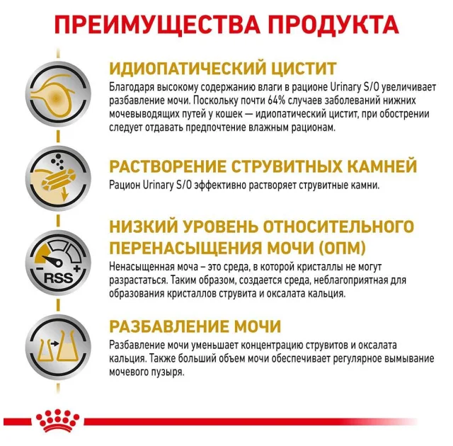 Вологий корм Royal Canin Urinary S/O при сечокам'яній хворобі у кішок, паштет, 85 г