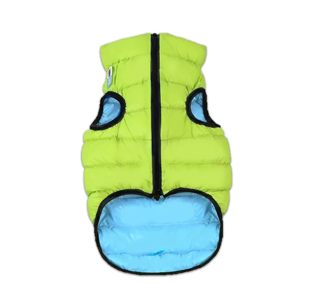 Двусторонняя светящаяся куртка AiryVest Lumi XS22 для собак, салатово-голубая