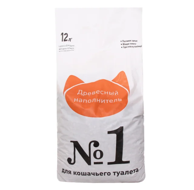 Древесный наполнитель №1 для кошачьего туалета, 3 кг (12 л)