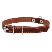 Ошейник одинарный для собак 12 мм, 24-32 см, коричневый