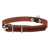 Ошейник одинарный для собак 20 мм, 32-40 см, коричневый