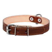 Ошейник двойной для собак 20 мм, 32-40 см, коричневый