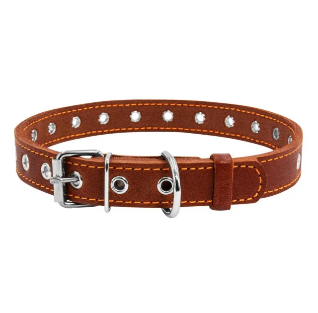 Ошейник безразмерный для собак 20 мм, 50 см, коричневый