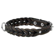 Ошейник двойная коса для собак 25 мм, 42-54 см, черный