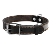 Ошейник со светоотражающей лентой для собак 25 мм, 38-50 см, черный