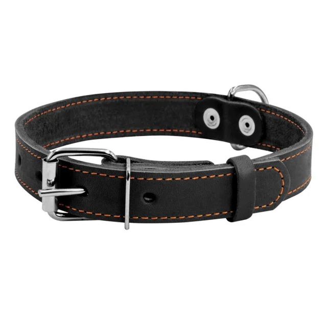 Ошейник одинарный для собак 35 мм, 48-63 см, черный