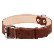 Ошейник двойной для собак 35 мм, 48-63 см, коричневый