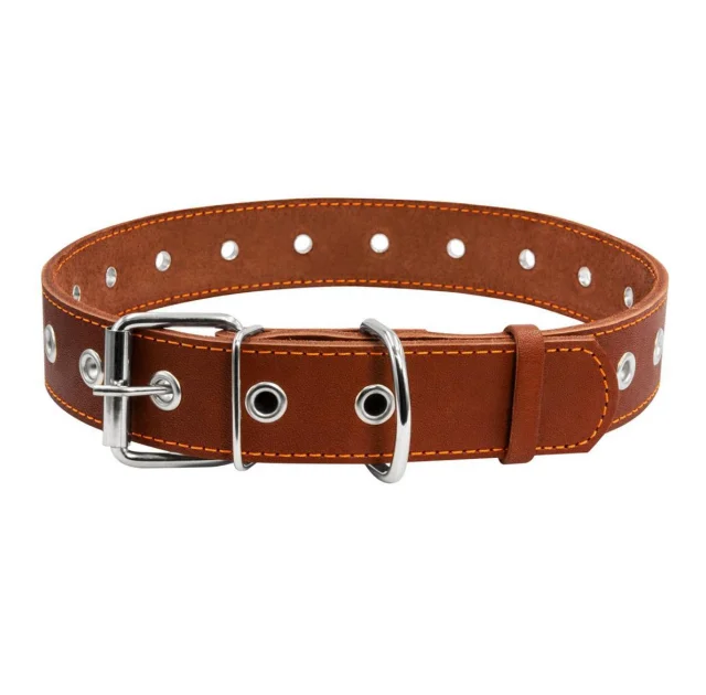 Ошейник безразмерный для собак 35 мм, 69 см, коричневый