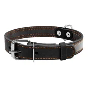 Ошейник со светоотражающей лентой для собак 35 мм, 48-63 см, черный