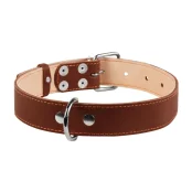Ошейник двойной для собак 45 мм, 56-68 см, коричневый