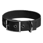 Нейлоновый ошейник двойной Dog Extreme со светоотражающей вставкой для собак 40 мм, 46-58, черный