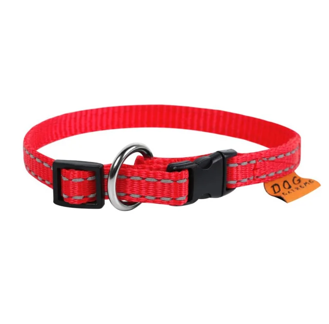 Нейлоновий нашийник Dog Extreme для собак, регульований, 15 мм, 23-35 см, червоний